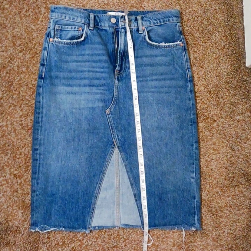 FP long denim skirt
